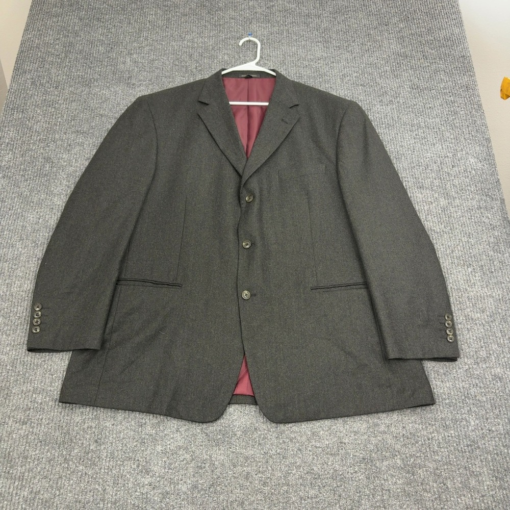 Giorgio Cosani Blazer Men 52 Charcoal Grey Super 120s Wool Hand Tailored Classic